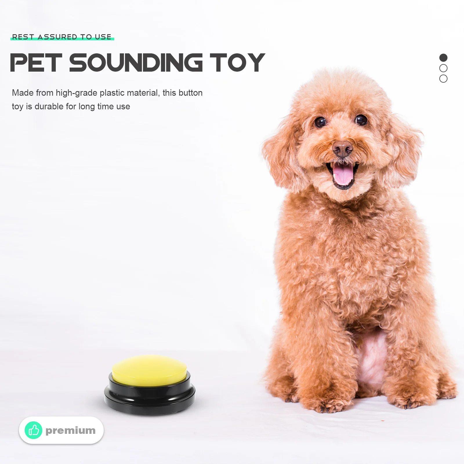 

Sound Activated Dog Training Button Interactive Recording Durable Plastic Talking Buzzer For Smart Pet Engagement Fun