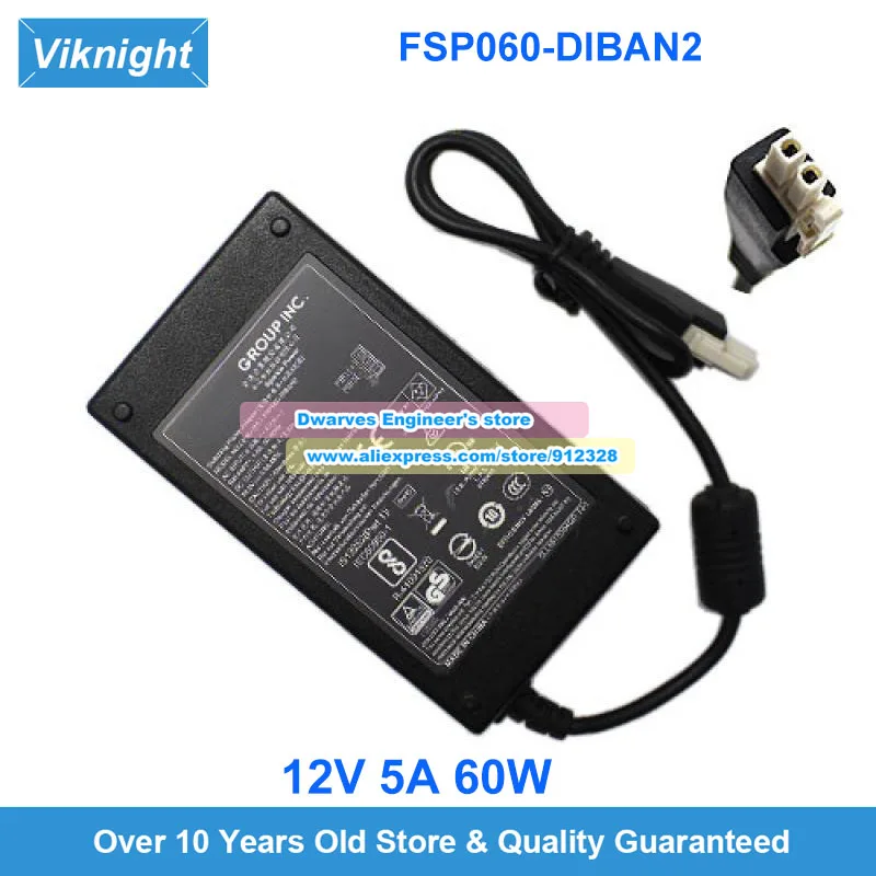 Genuine FSP NCR FSP060-DIBAN2 Switching Power Adapter 12V 5A for NCR N3060 Power Supply Molex 2 Pins