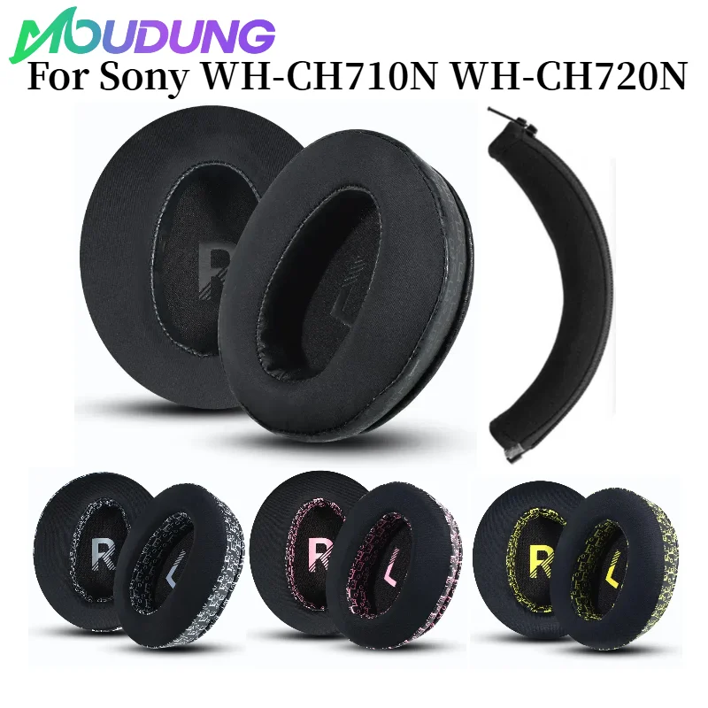 

MOUDUNG Replacement Printed ice silk fabric EarPads For Sony WH-CH710N WH-CH720N Headset Noise Cancelling Earmuff Repairing Part
