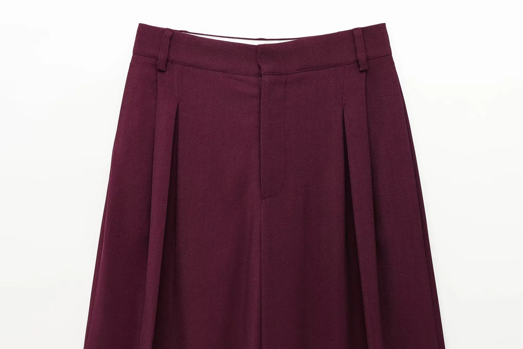 Jenny&Dave 2025 SS Minimalist Women's Suit Trousers Loose Casual Wide Leg Pants British Fashion Retro Burgundy Pants Women