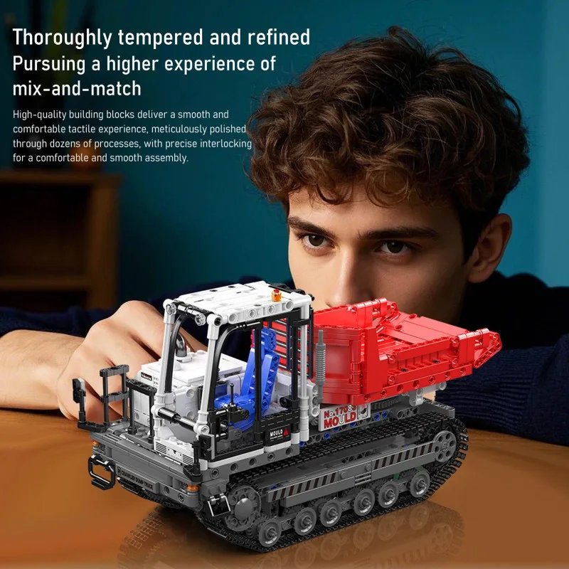 MOLD KING 17083 Autocarro con cassone ribaltabile cingolato motorizzato 1105PCS Blocchi tecnici Giocattolo di ingegneria RC per bambini Regalo di Natale per adulti