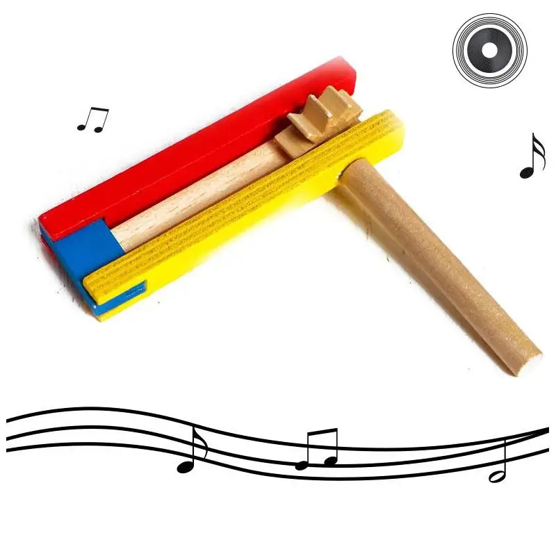 1Pc Wooden Clapper Kids Rhythm Wood Percussion Instrument Long Handle Castanet For Children Educational Musical Instrument