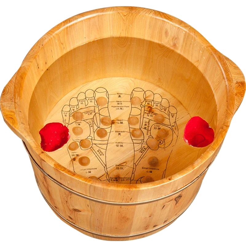 Cedar Wood Foot Bath Bucket High Temperature Resistant Small Wooden Basin Solid Wood Foot Wash Container