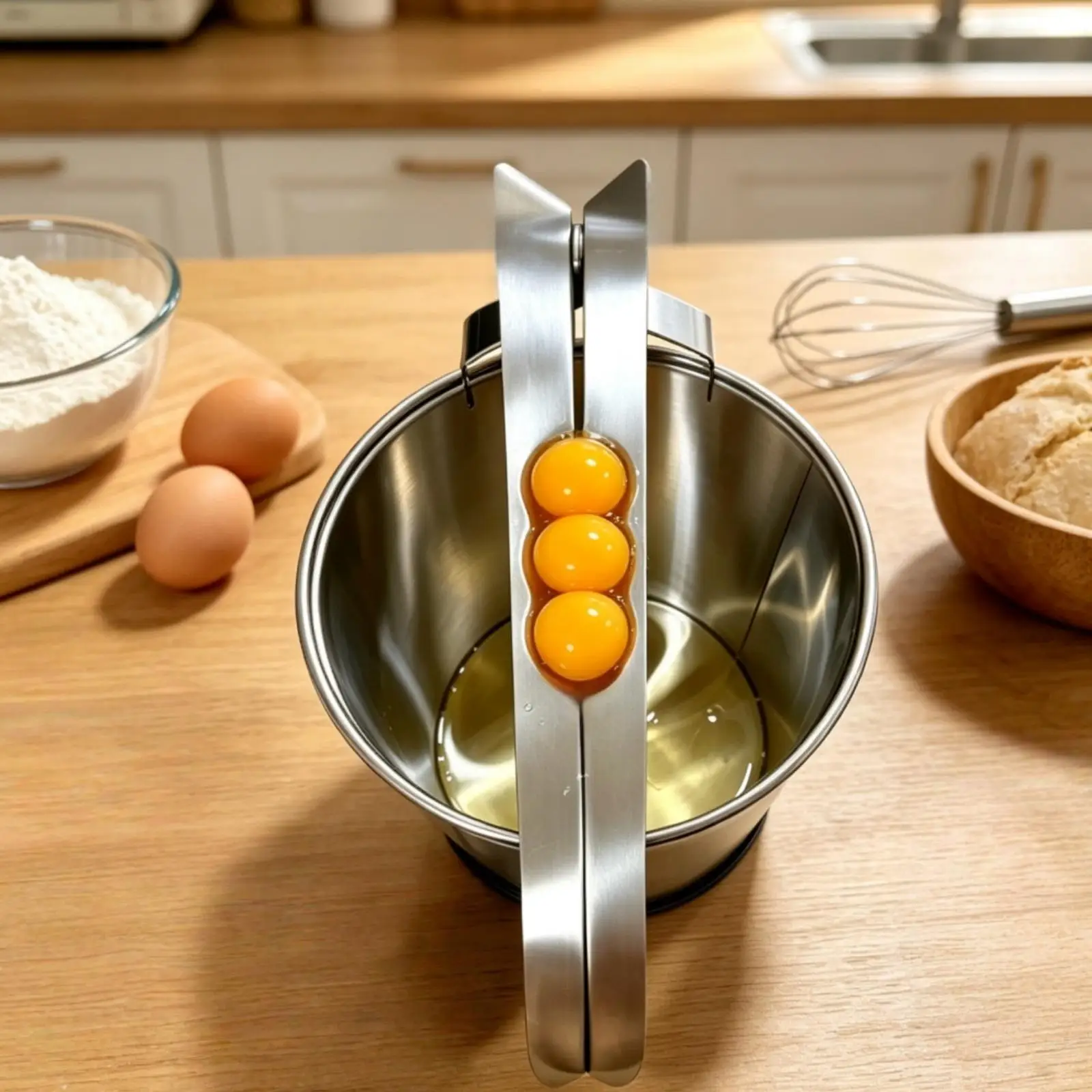 Stainless Steel Egg Yolk Separator White Filter Kitchen Gadget for Baking Meringue Custard Recipes
