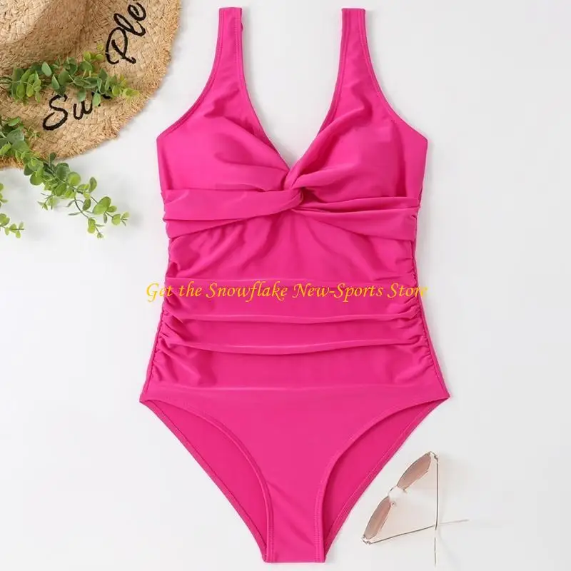 E56D ชุดว่ายน้ำชิ้นเดียวสตรีบิกินี่หลังสวย Beachwear ชุดว่ายน้ำกลวง