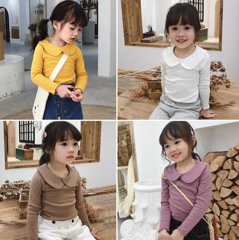 

New Girls Spring Autumn One Piece Undershirt All-match Fashion Turn-down Collar Unhooded Warm Soft Outdoor