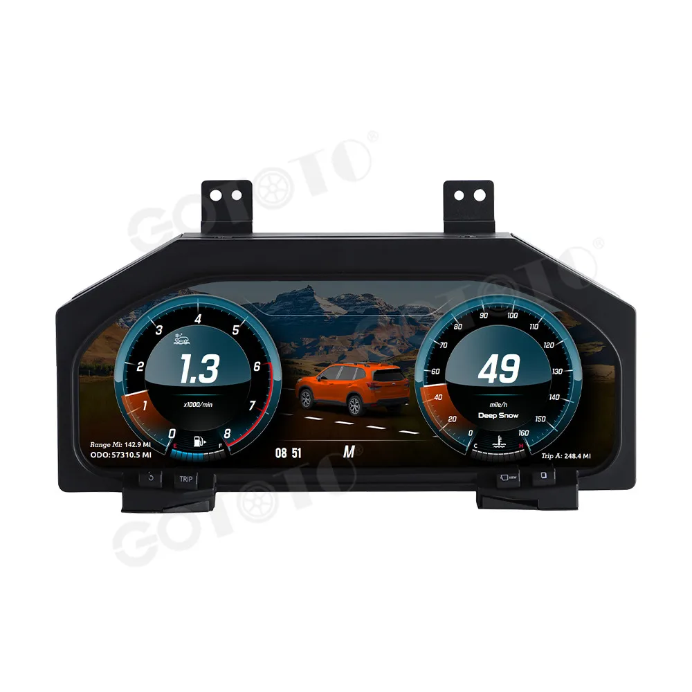 Popular 12.3'' Digital Cluster Dashboard Panel For Subaru Forester 2008-2012 CARPLAY LCD Instrument Speedometer GPS Navi Radio