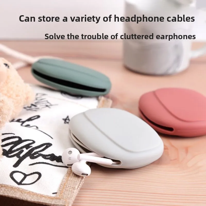 

Hot Selling Silicone Earphone Storage Bag Portable Earphone Cable Data Cable Storage Box For EVA Earphone Cable Bag