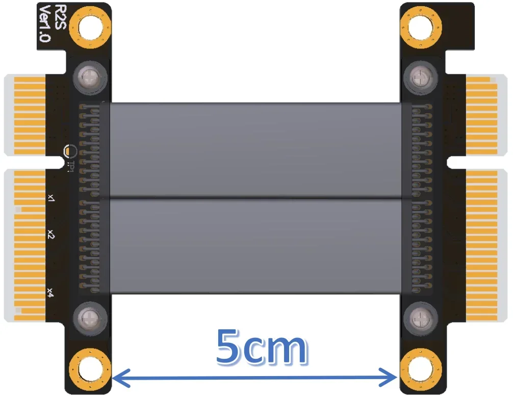 R22 K22 PCI Express PCI-E 4X Adapter Riser Card 180 Degree Converter Card For Server Chassis Computer PCI-E 5.0 4.0 3.0 X4 To X4