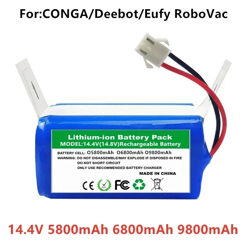 

2022 NEW Li-ion Battery 14.4V 5800mAh for Conga Excellence 990 Ecovacs Deebot N79 N79S DN622, Eufy Robovac 11 11S 12 15C 15S 35C