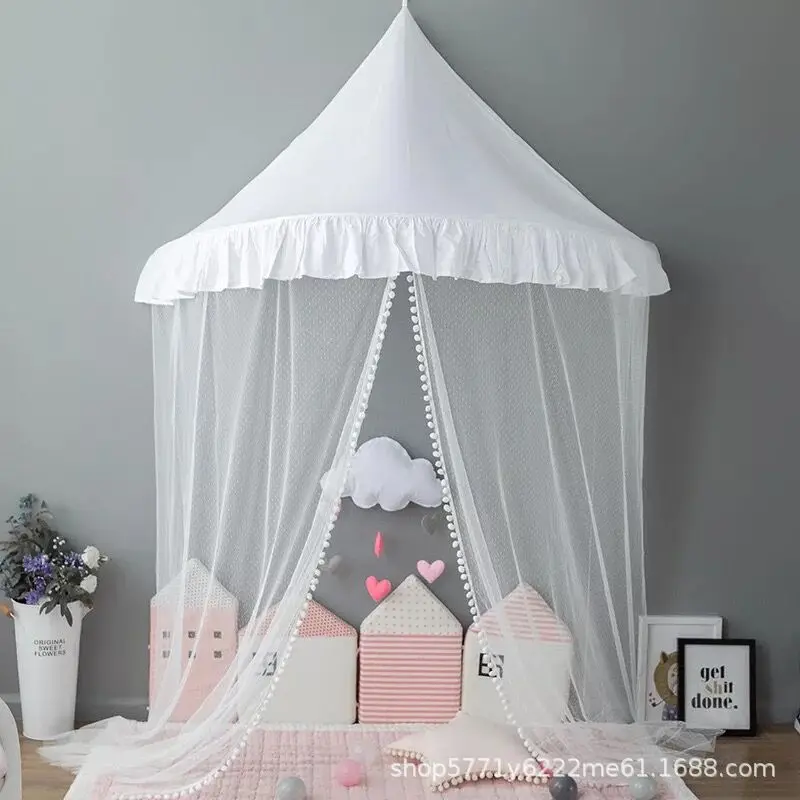 

Children Play House Castle Kid Teepee Tents Cotton Foldable Tent Canopy Bed Curtain Baby Crib Netting Girls Boy Room Decoration