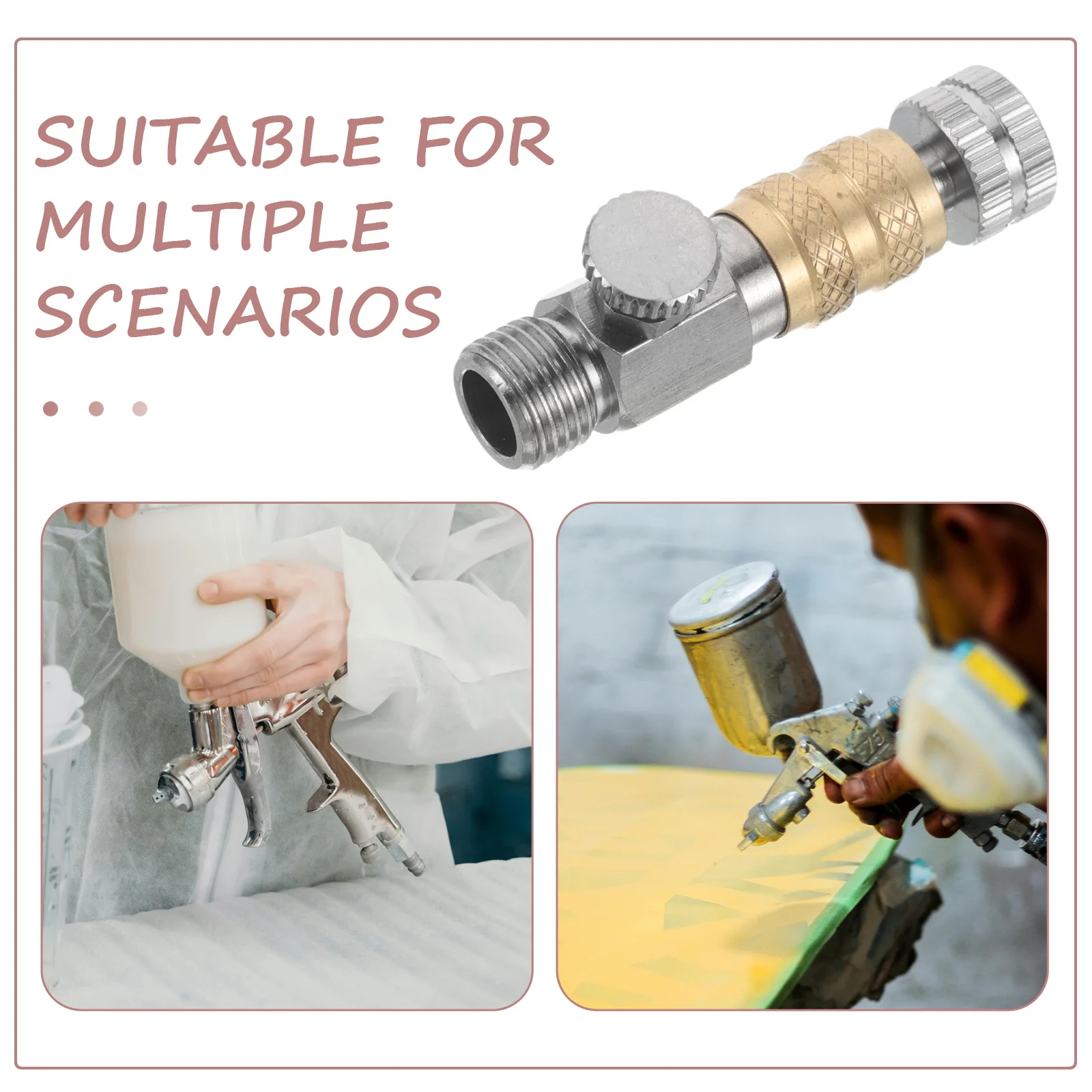 Airbrush Quick Release Adapter Set Airflow Adjustment Valve Air Compressor Hose Connector Quick Disconnect Coupler