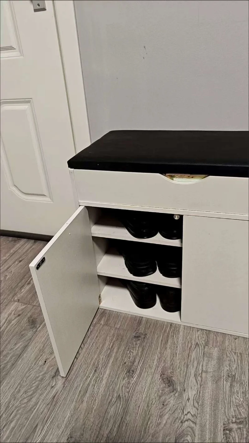 Multifunctional Shoe Bench Storage Stool, Entryway Hallway Organizer  Easy Assembly Modern Entry Bench for Living Room Bedroom