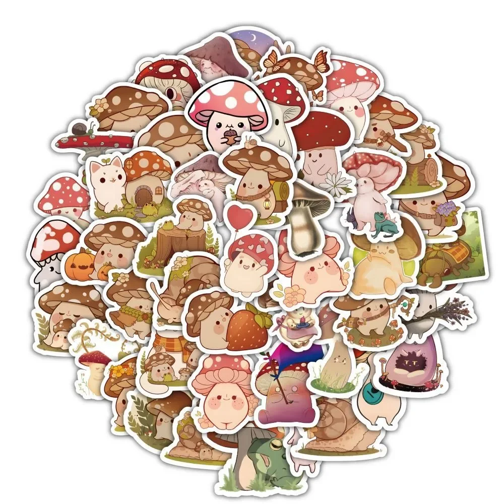 60Pcs Funny Mushroom Friend Stickers Vinyl Waterproof Decals Kids Students Teens Laptop Water Bottles Skateboard Phone Luggage