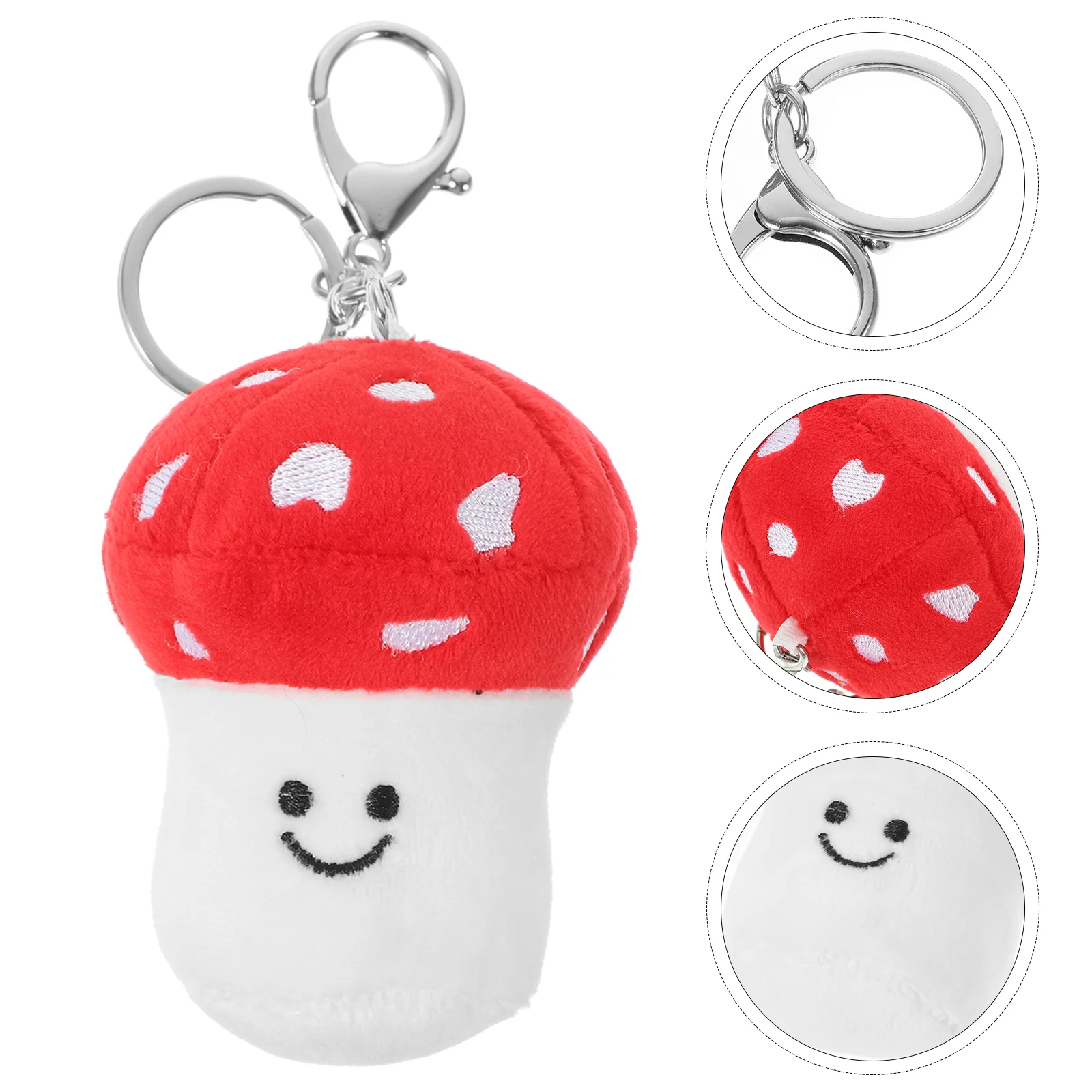 Mushroom Pendant Plush Keychain Cute Cartoon Bag Mini Stuffed Lovely Charms Hanging Decor Filling Decorations