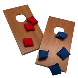 2Pcs Cornhole Set Outdoor Game Mini Desktop Cornhole Portable Tabletop Corn Holes Wood Corn Hole Boards Set with 8 Bags Gift