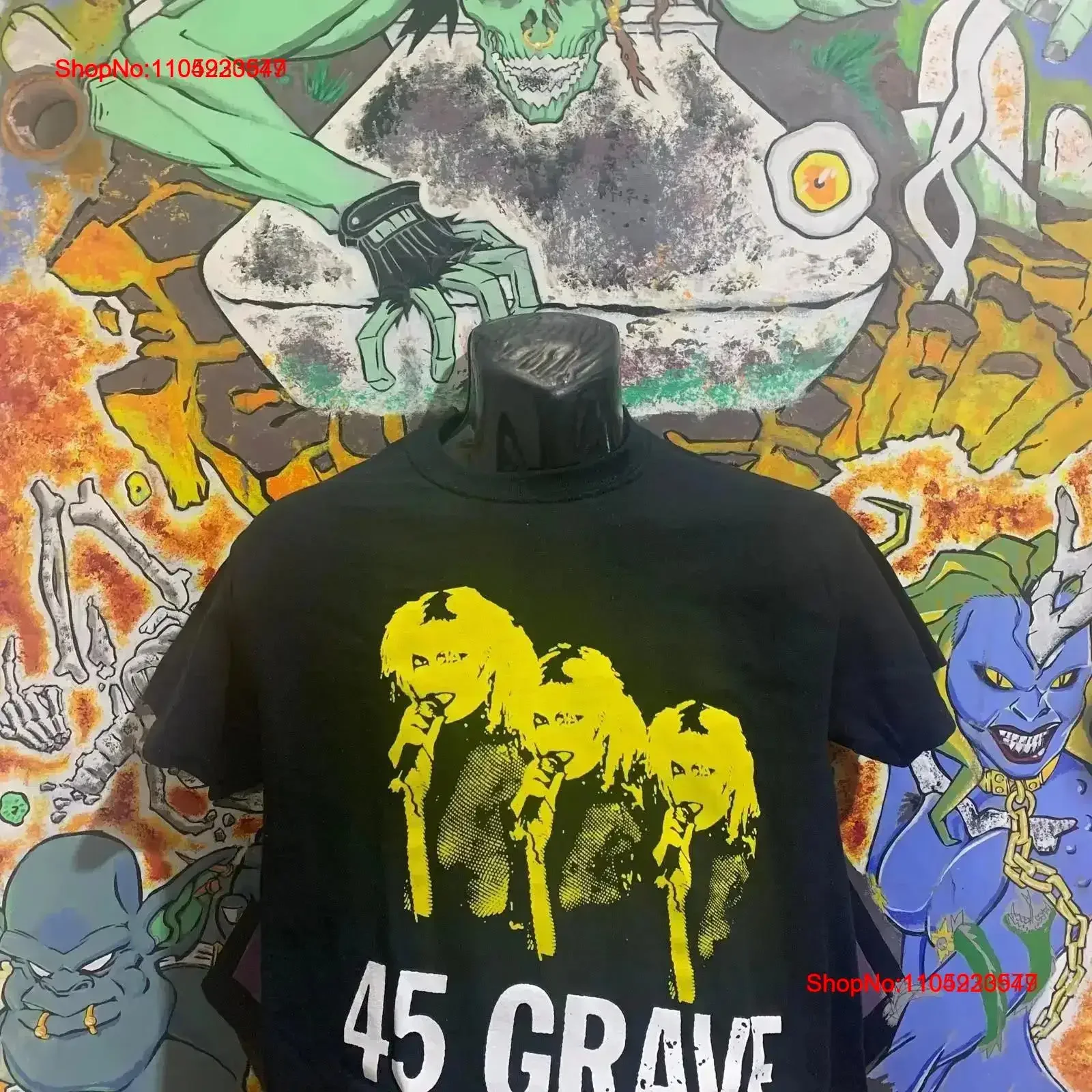 

45 Grave Dinah T Shirt The Damned Leftover Crack Dead Kennedys Punk Subhumans OI vintage Washed fashion Slightly Stylish