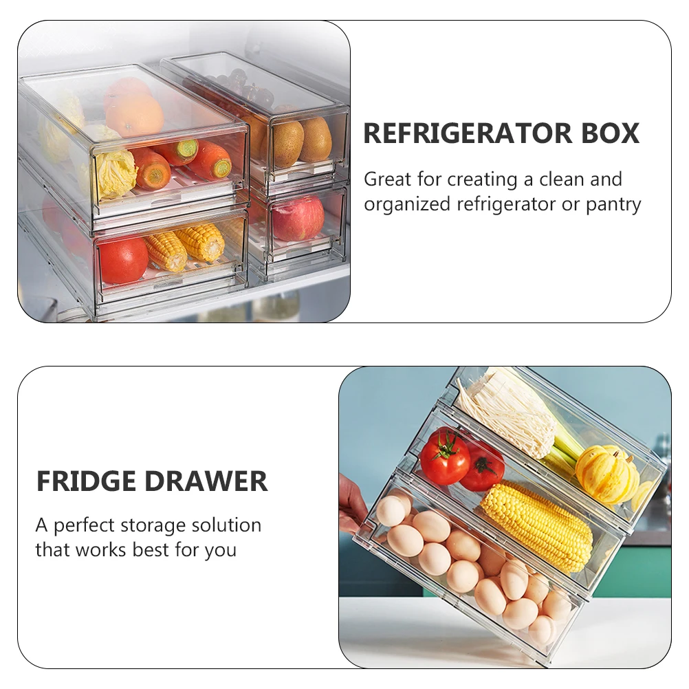 

Refrigerator Storage Box Fruit and Vegetable Organizer Drawer Drawers Fridge Organization Containers