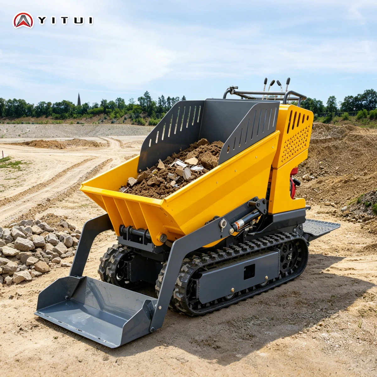 Premium Quality Customized Mini Dumper Tracked Mini Tipper Truck Stable Speed Transport Vehicle For Reservoir Slope Earthwork Co