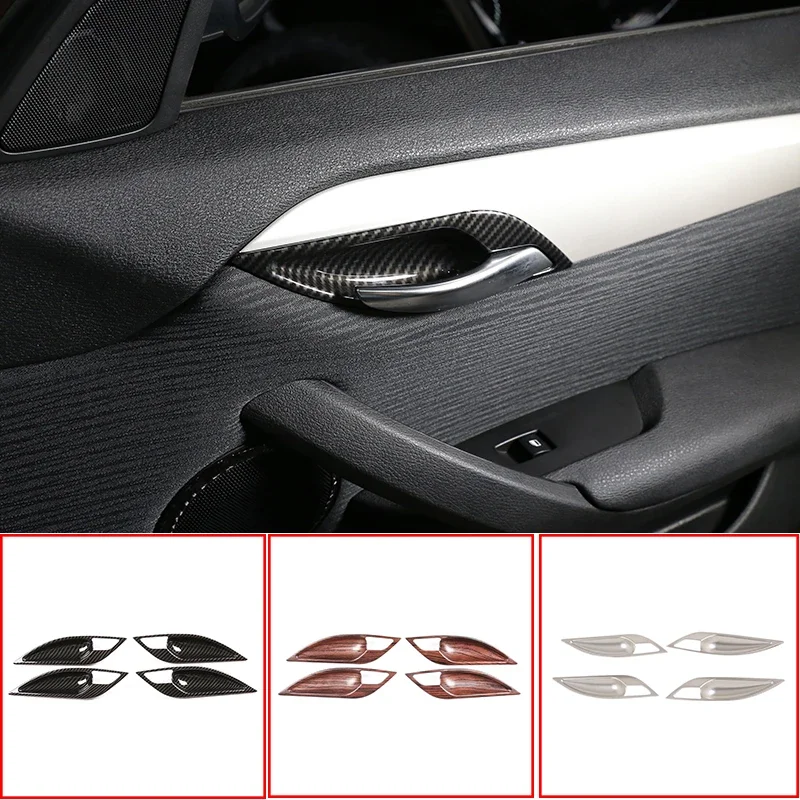 

For BMW X1 E84 2011-2015 4 Pcs ABS Carbon Fiber Car Handle Frame Cover Inner Door Bowl Decoration Protection Trim Accessories