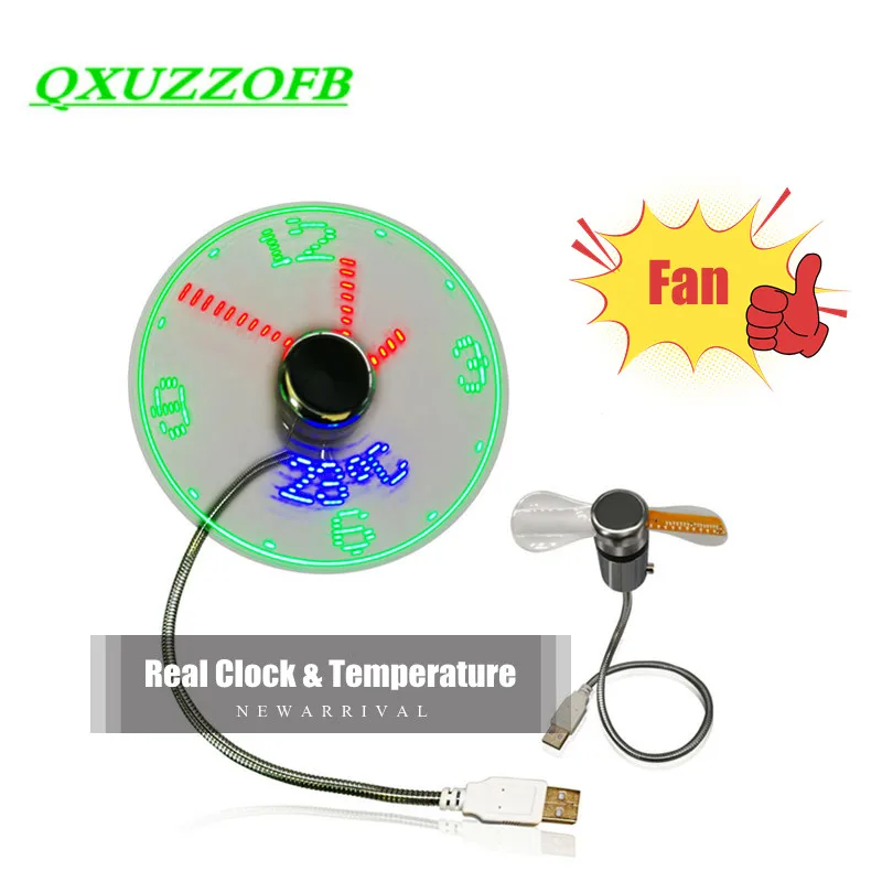 Usb Fan And Light Clock Portable Cooler Summer Fashion Universal DC 5V Mini Usb Fans 360 Degree Rotatable For Computer PC Laptop