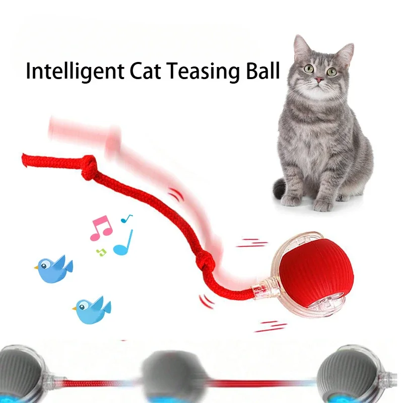 

Cat Interactive Ball Toy Rechargeable Smart Pet Interactive Automatic Rolling Ball Toy Automatic Rolling Ball with Tail