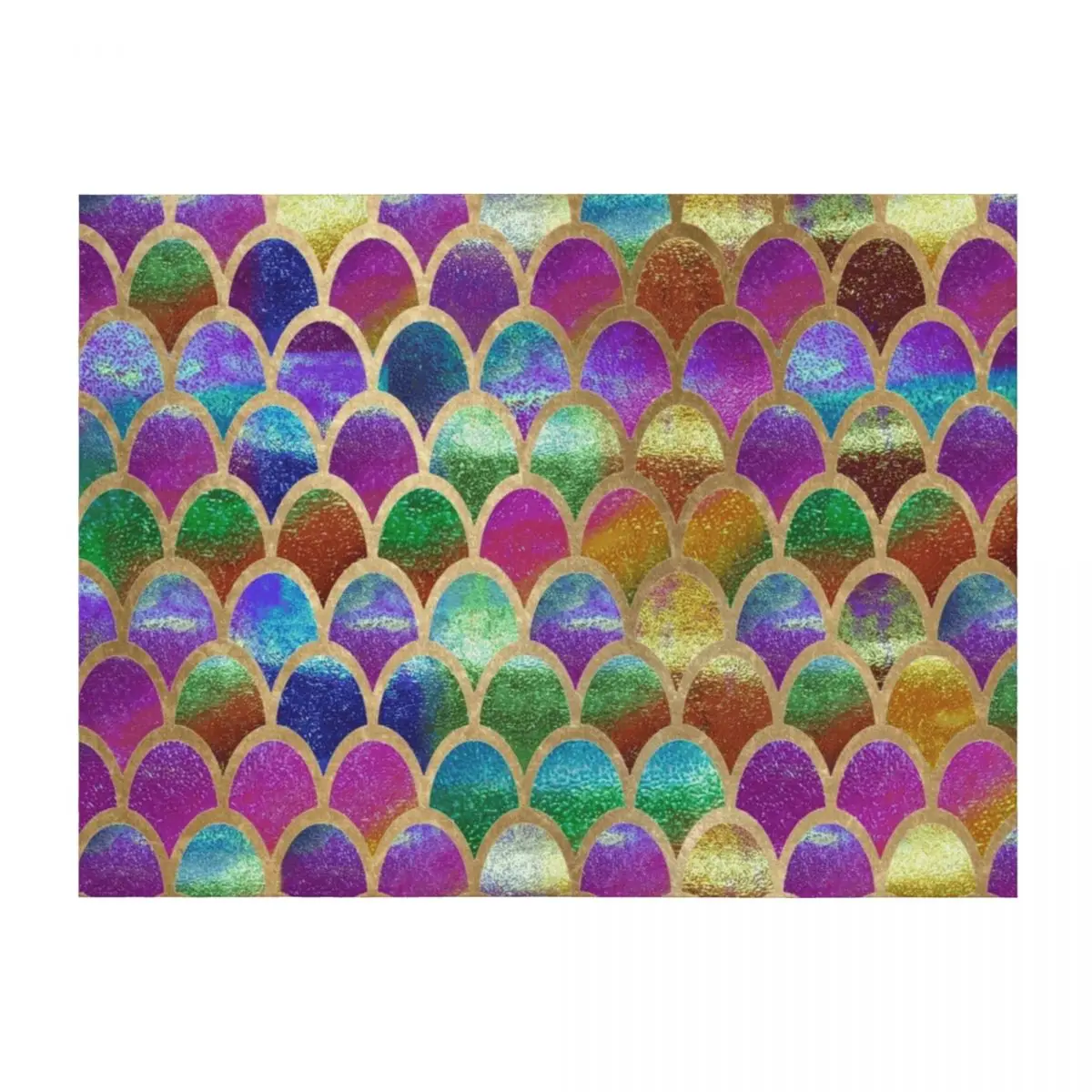 

Rainbow mermaid scales Throw Blanket Vintage blankets ands bed plaid wednesday Blankets