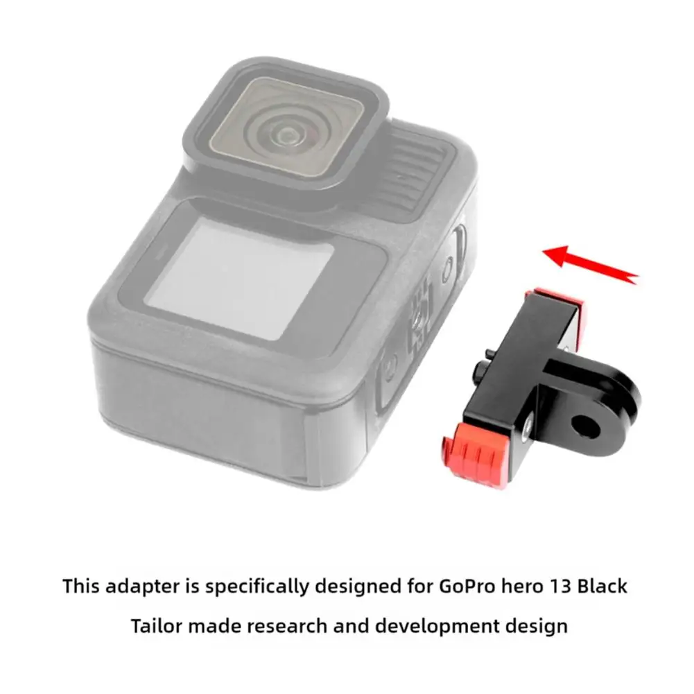 Base magnética de liberação rápida para gopro hero 13, adaptador de montagem de extensão, suporte de liga de alumínio para go pro hero 13, acessórios pretos