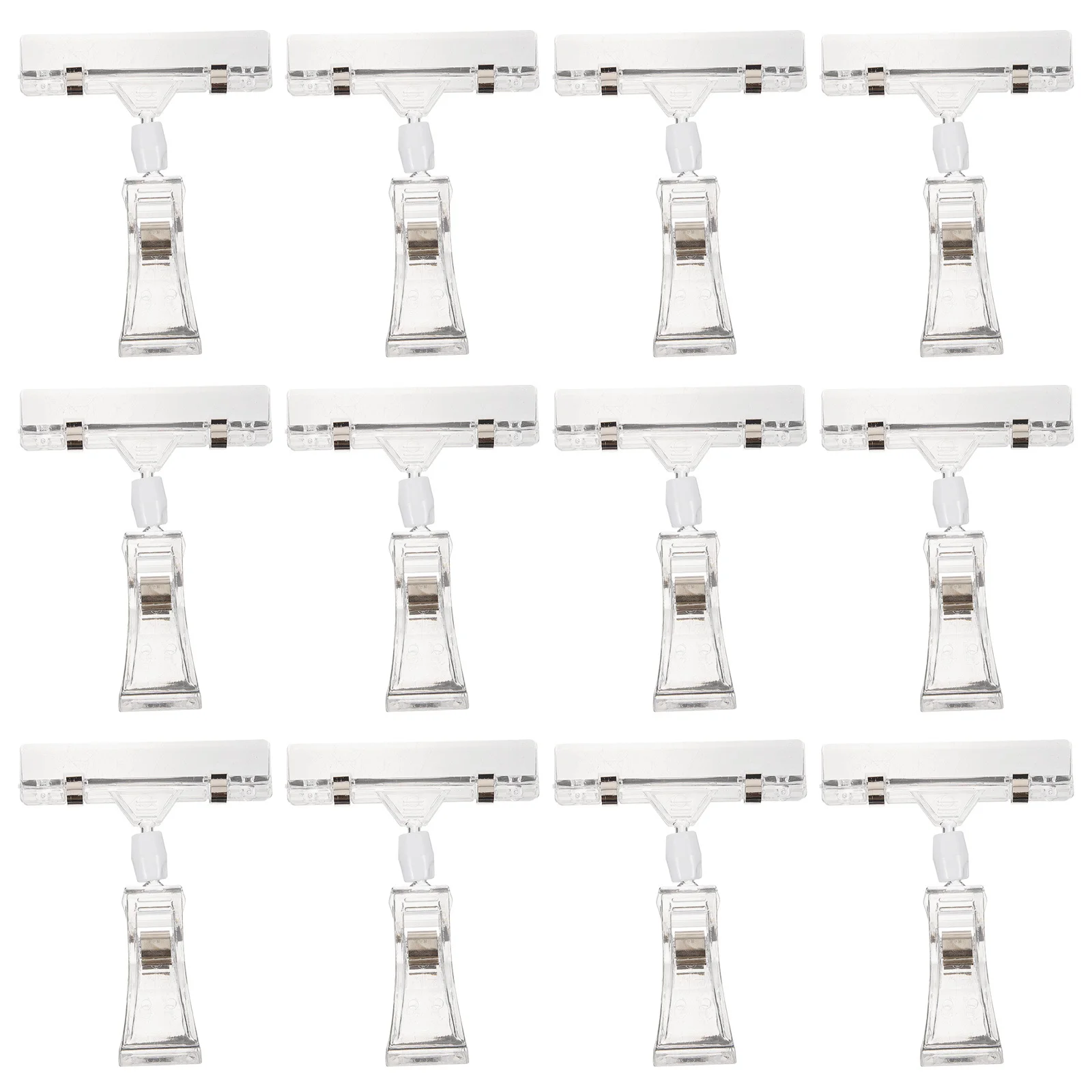 10Pcs Double Head Clip Tag Holders Rotatable Strong Base Price Sign Display Clip for Store Promotions Merchandise Notes