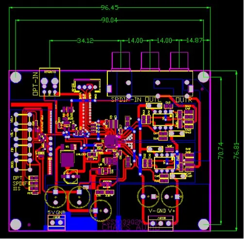 ESS9039Q2M DSD soft control decoder board DSD hard decoding support DSD1024/PCM768KHZ