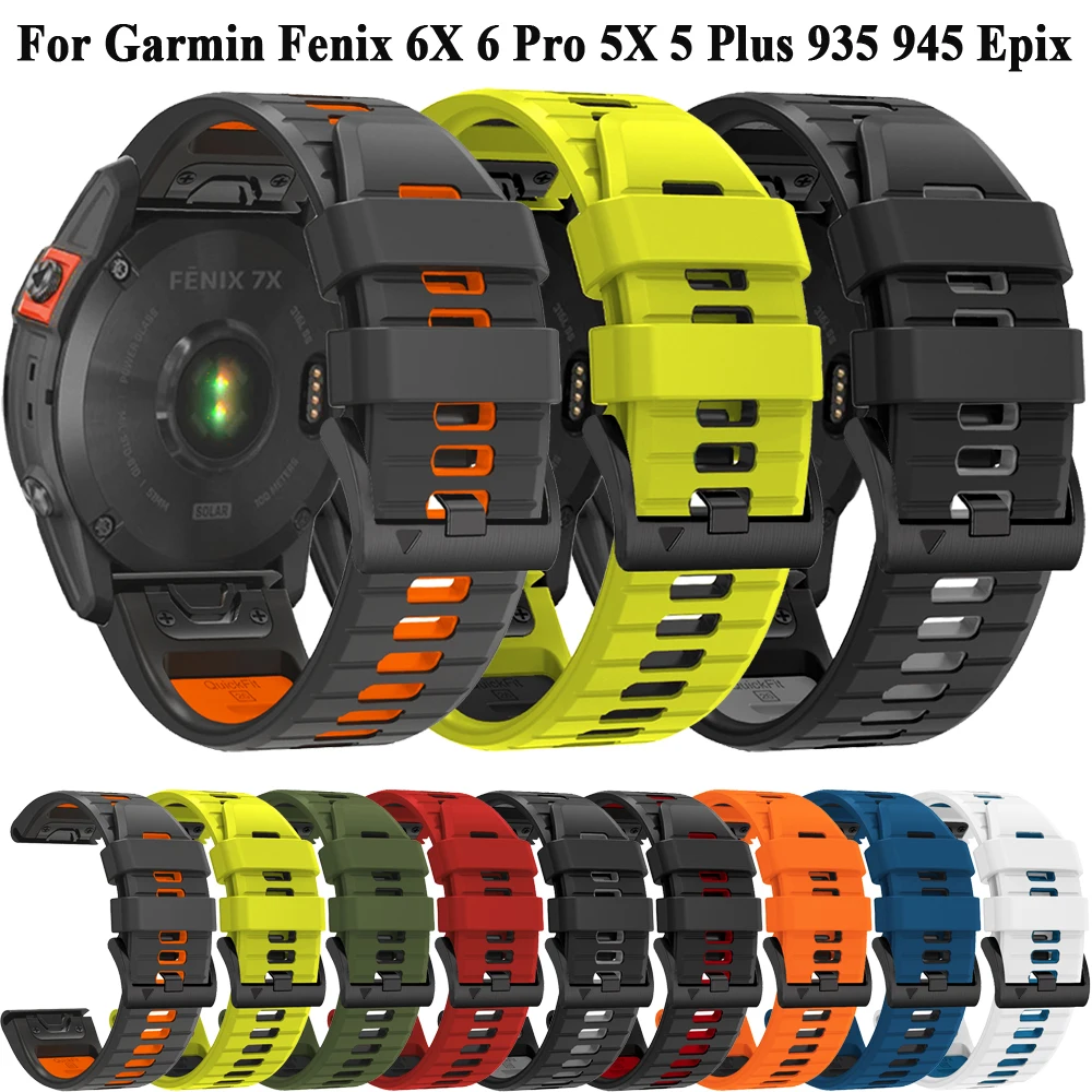 سوار ساعة سيليكون لساعة مين فينيكس ، حزام سريع ، سوار كوريا ، 22 معصم ، 26 ، 7X ، 7 Pro ، 6 ، 6X Pro ، 5 ، 5X Plus ، Epix 2 ، 1.8 ، روض ، من