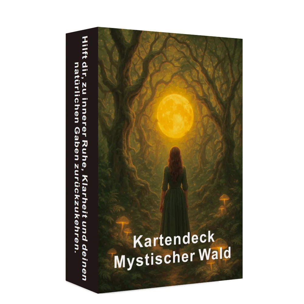 German Language Mystical Forest Oracle Cards, 48 PCS Intuitive Insight and Spiritual Growth Deck for Mindfulness, 12x8cm
