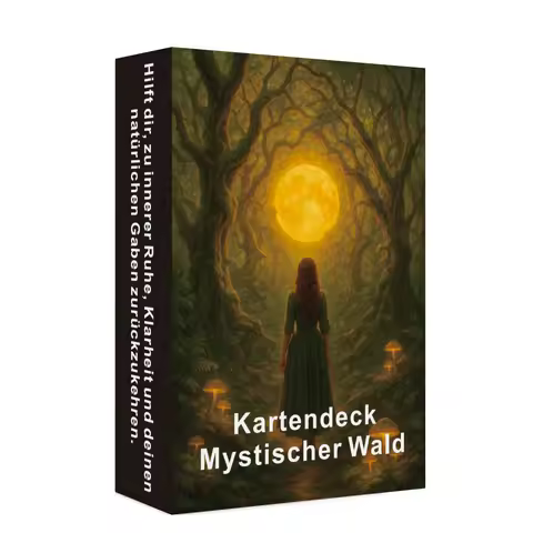 German Language Mystical Forest Oracle Cards, 48 PCS Intuitive Insight and Spiritual Growth Deck for Mindfulness, 12x8cm