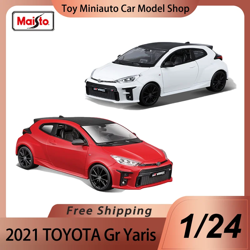 In Stock Maisto 1:24 2021 Toyota Gr Yaris Xt Alloy Miniature Diecast Model Toyota Mini Compact Car Christensen Toys Kids Gift