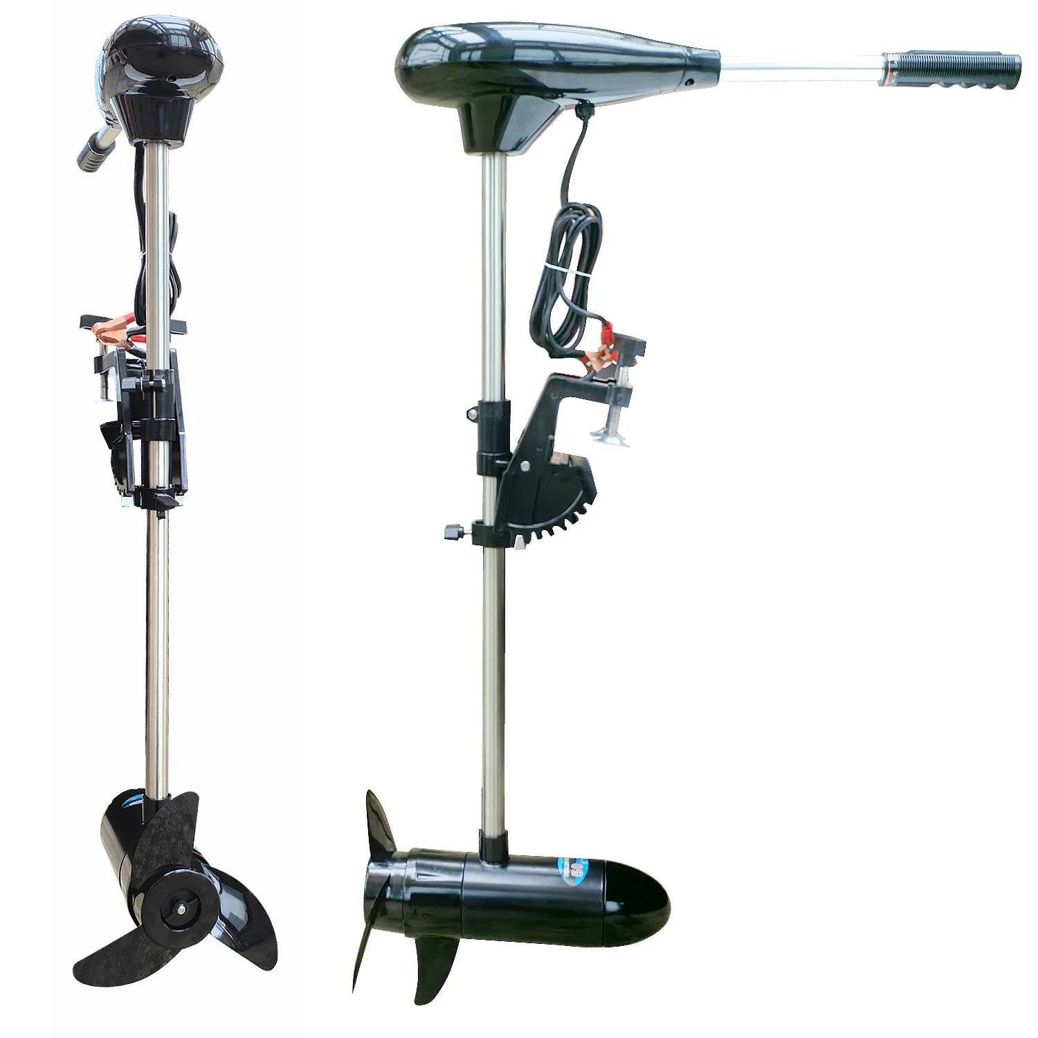 

18/28/40/50/60 LBS 12V Electric Trolling Motor 260W Outboard Boat Engine Transom Mount Inflatable Fishing Kayak Propeller