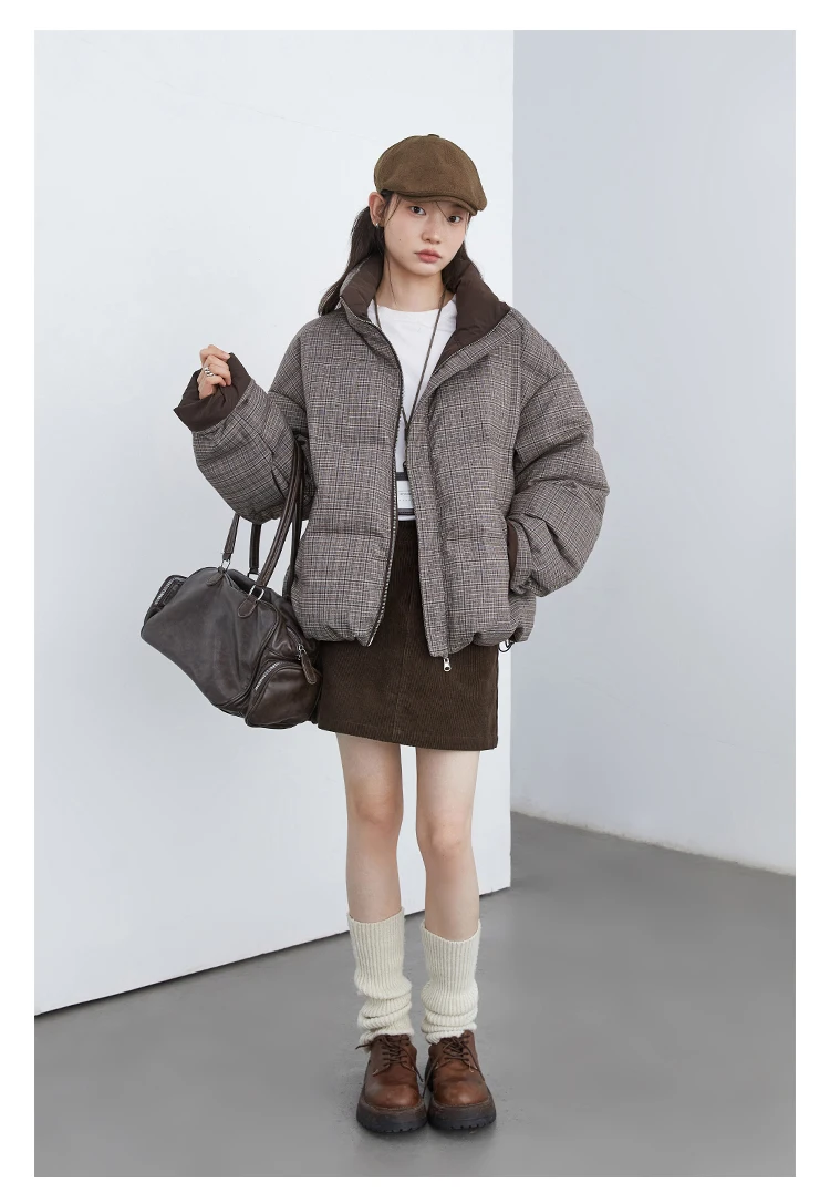 CHIC VEN Women Down Coats Retro Double-sided Stand Up Collar Down Jacket 90 White Duck Down Female Overcoat Autumn Winter 2025