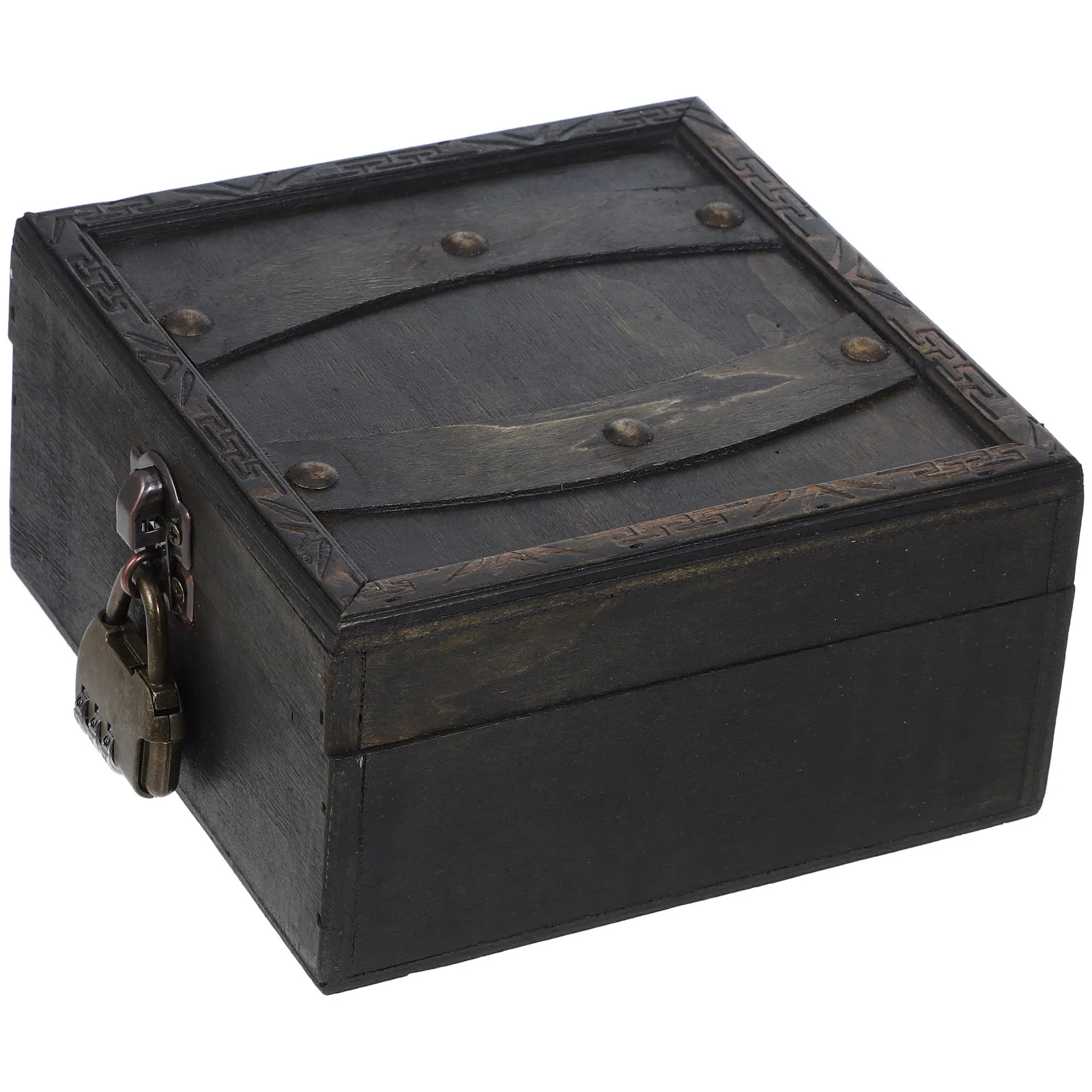 Caja de Madera Retro para Tesoros, Pequeña Caja Decorativa de Almacenamiento, Organizador de Documentos, Joyas, Recuerdos, para Viajes y Uso en el Hogar