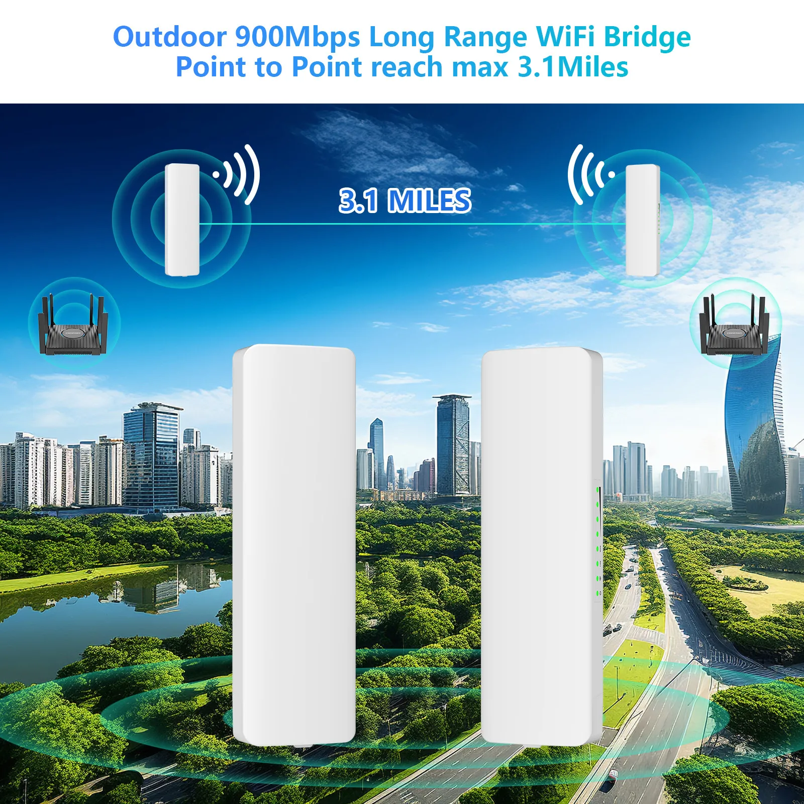 Comfast 3-5KM Outdoor Access Point 300 /900Mbps 5.8Ghz Long Range Wifi Antenna 12dbi Wireless AP Bridge CPE Nanostation Router