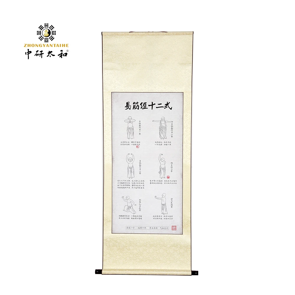 

ZHONGYAN The Classics of Tendon Changing Twelve Routines Yi Jin Jing Exercises Traditional Chinese Medicine Hospital Wall Decor