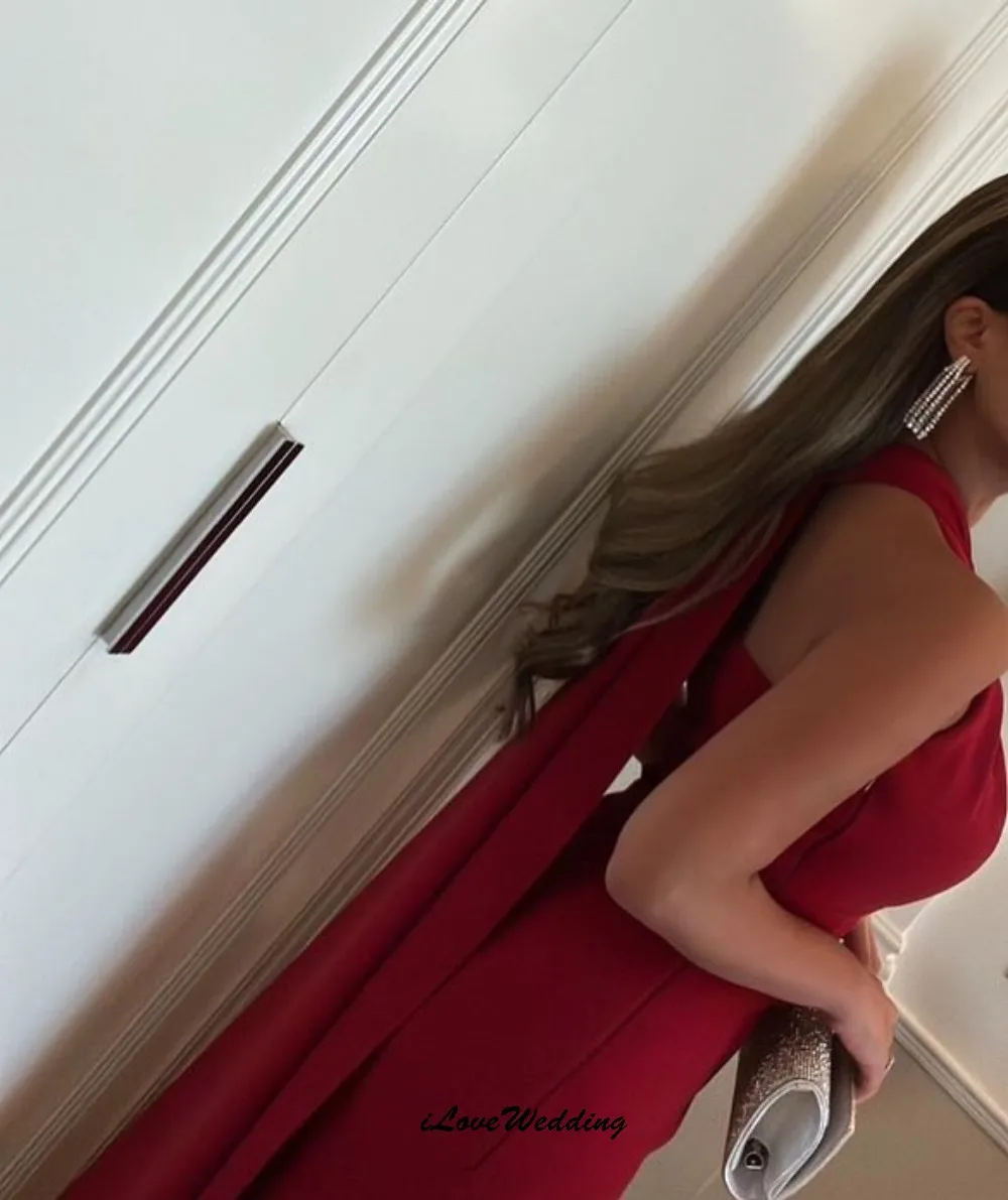 فساتين سهرة بشرائط حمراء 2025 فستان حفلات نسائي أنيق بطول الكاحل فساتين لحضور الحفلات الموسيقية فساتين رسمية للمرأة من الساتان حسب الطلب