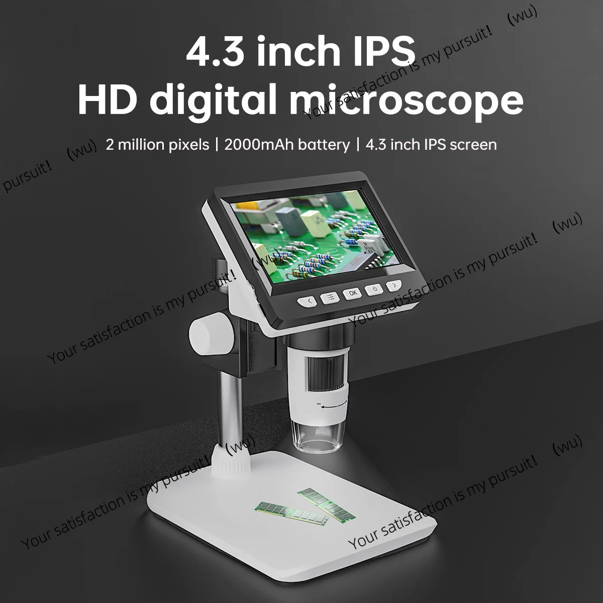 

Электронный микроскоп высокой четкости с 4,3-дюймовым экраном 1080P, 1000x цифровой микроскоп, настольный микроскоп для промышленного обслуживания