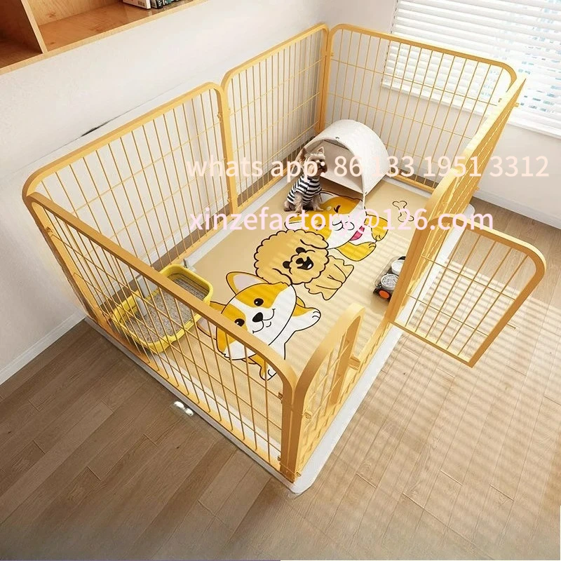 

Customizable DIY Teddy Pet Fence Indoor Free Combination Small Medium Cage Dog Enclosure Indoor Isolation Door Pet Playpen Porta