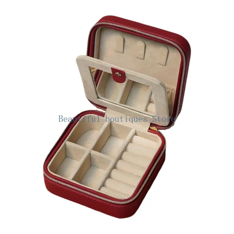 U4LF PU Travel Jewelry Box with Scratch Resistant Design And Storage Compartments Protective Interior Padding Case