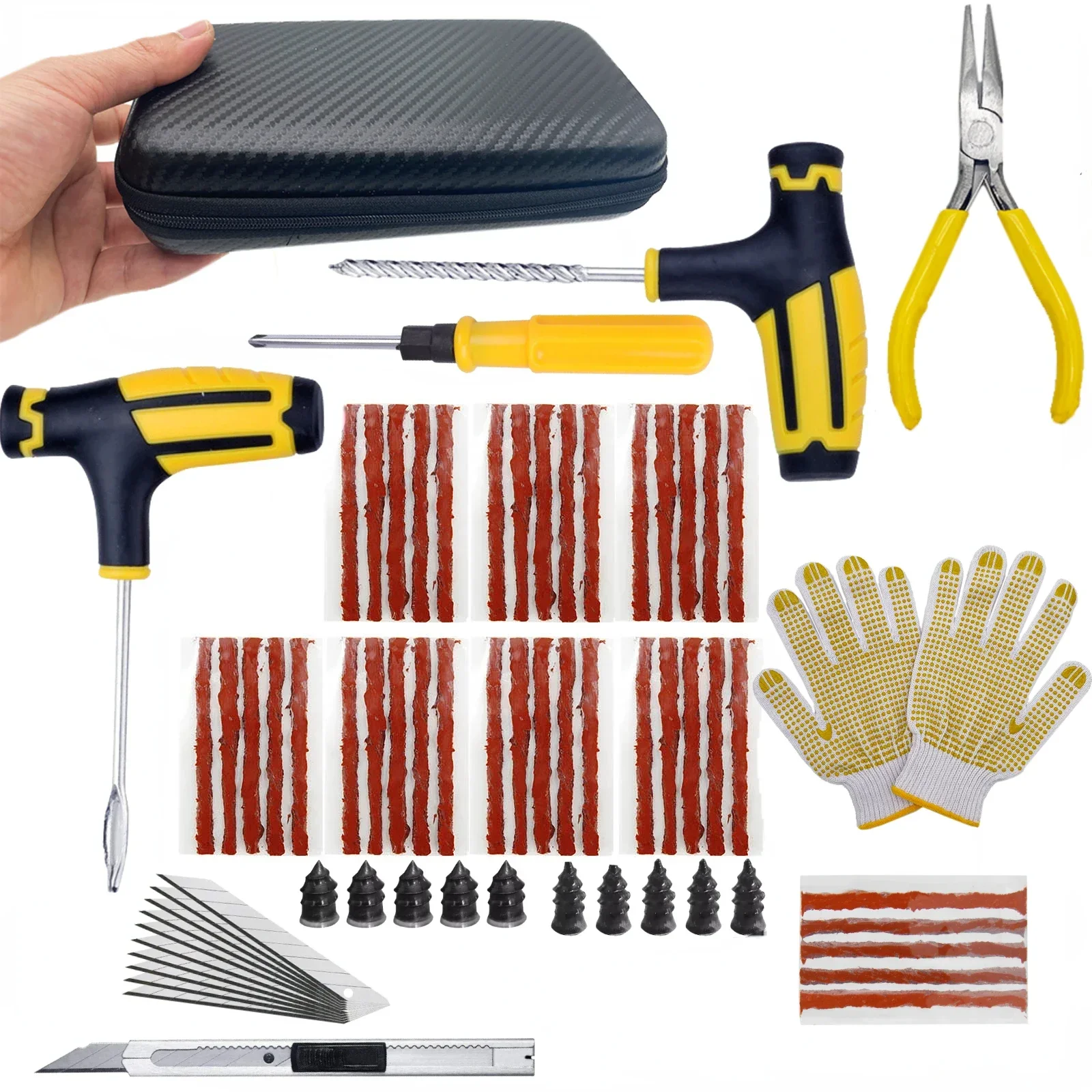 Motorcycle Tire Repair Kit Car Puncture Repair Tool Tire Puncture Emergency Tool  Ｐeneu Ｄe Ｍoto Glue Stirring Repair Kit