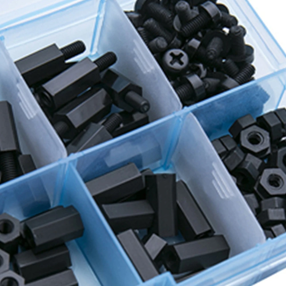 

180pcs Plastic Spacer Nylon Standoff Thread Motherboard Mounting Hardware For Electronics Diy Prototyping Accessories Black