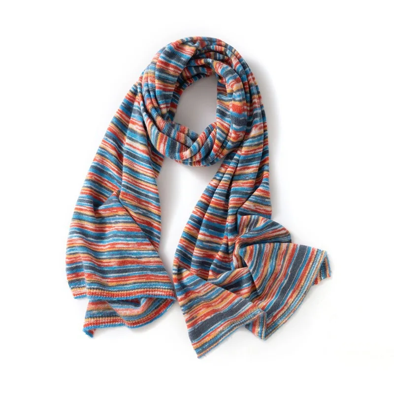 

Fashionable autumn and winter cashmere neck warmer for women, warm neck protector, cold-proof cashmere striped