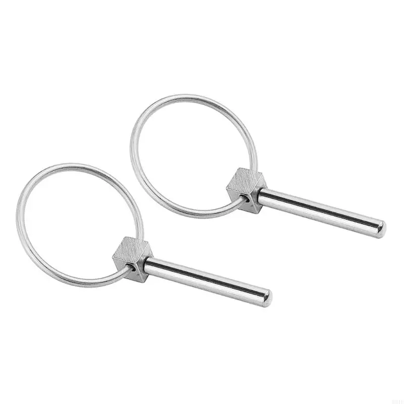 1/2Pcs Stainless Steel Round Safety Pin Heavy Duty Lynch Pin with Rings Fasteners Retaining Clip Rustproof Hardware 831F