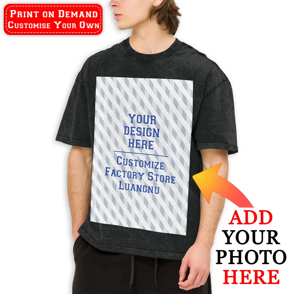Customise T shirt Customized tshirt Personalized Tee Shirt Diy Print Your Photo Brand Logo Text Men Women Cotton Premium Gift