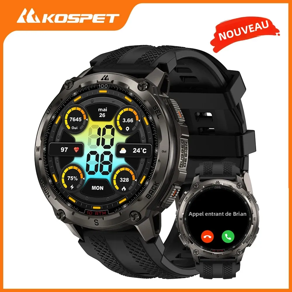 KOSPET Tank T4 montre intelligente pour hommes GPS cartes hors ligne 32G ROM 10ATM étanche fréquence cardiaque plongée ski randonnée pour Android IOS