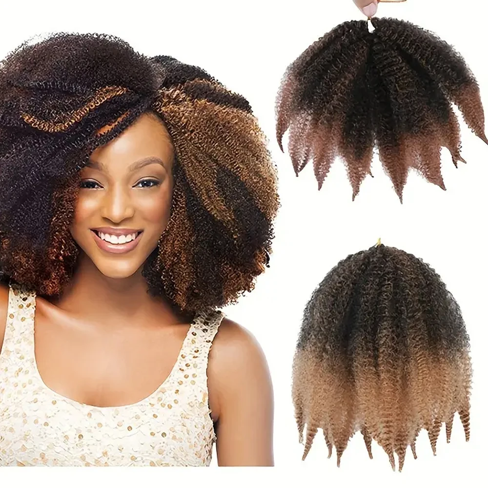 8inch fashion syntactic Hair Afro Kinky Twist Crochet Braiding HairShort Synthetic Hair Extensions For Women